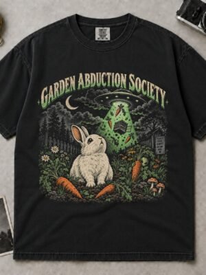 Garden Abduction Society Bunny UFO T-Shirt