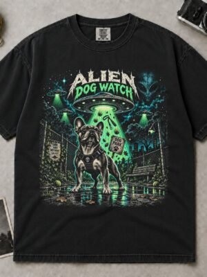 Alien Dog Watch French Bulldog T-Shirt